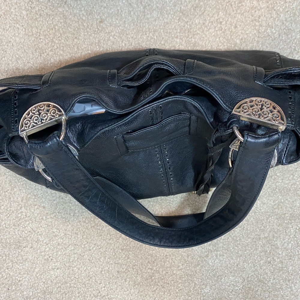 Brighton black leather bag used condition Clean in and out. Side pockets. - Picture 7 of 13